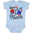 thumbnail image 3 of Inktastic 4th of July Red, White and Blue Sweetie Cupcakes and Stars Boys or Girls Baby Bodysuit, 3 of 5