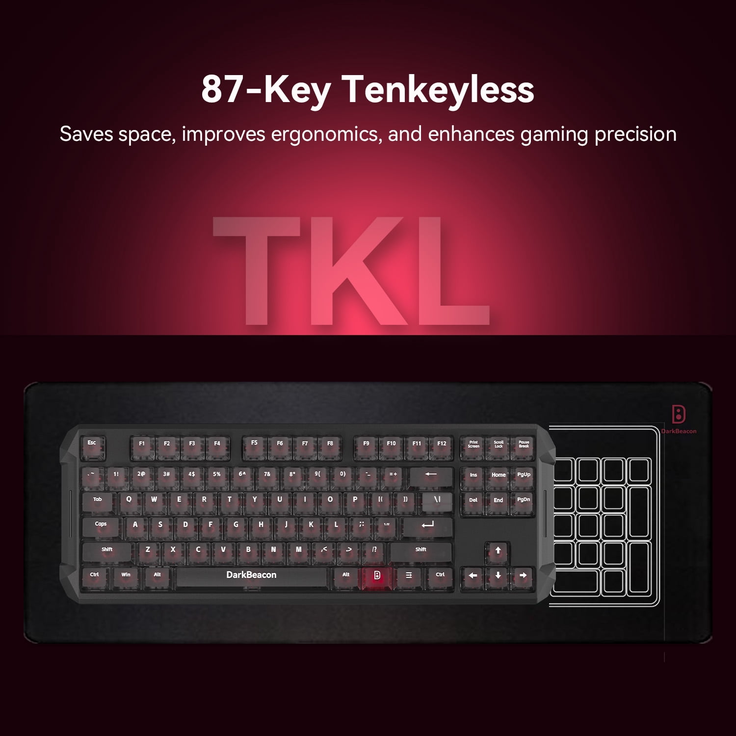 DarkBeacon 75% Mechanical Gaming Keyboard, Linear Switch, RGB Backlit, Blade 87 Keys Compact TKL Wired Computer Keyboards for Windows Laptop PC Gamer