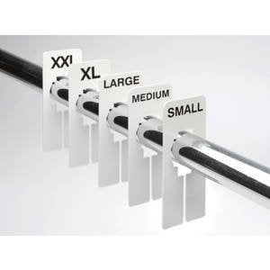 Lot 56x Black Rectangle Clothing Rack Size Dividers Silver Numbers S M L XL 2XL 