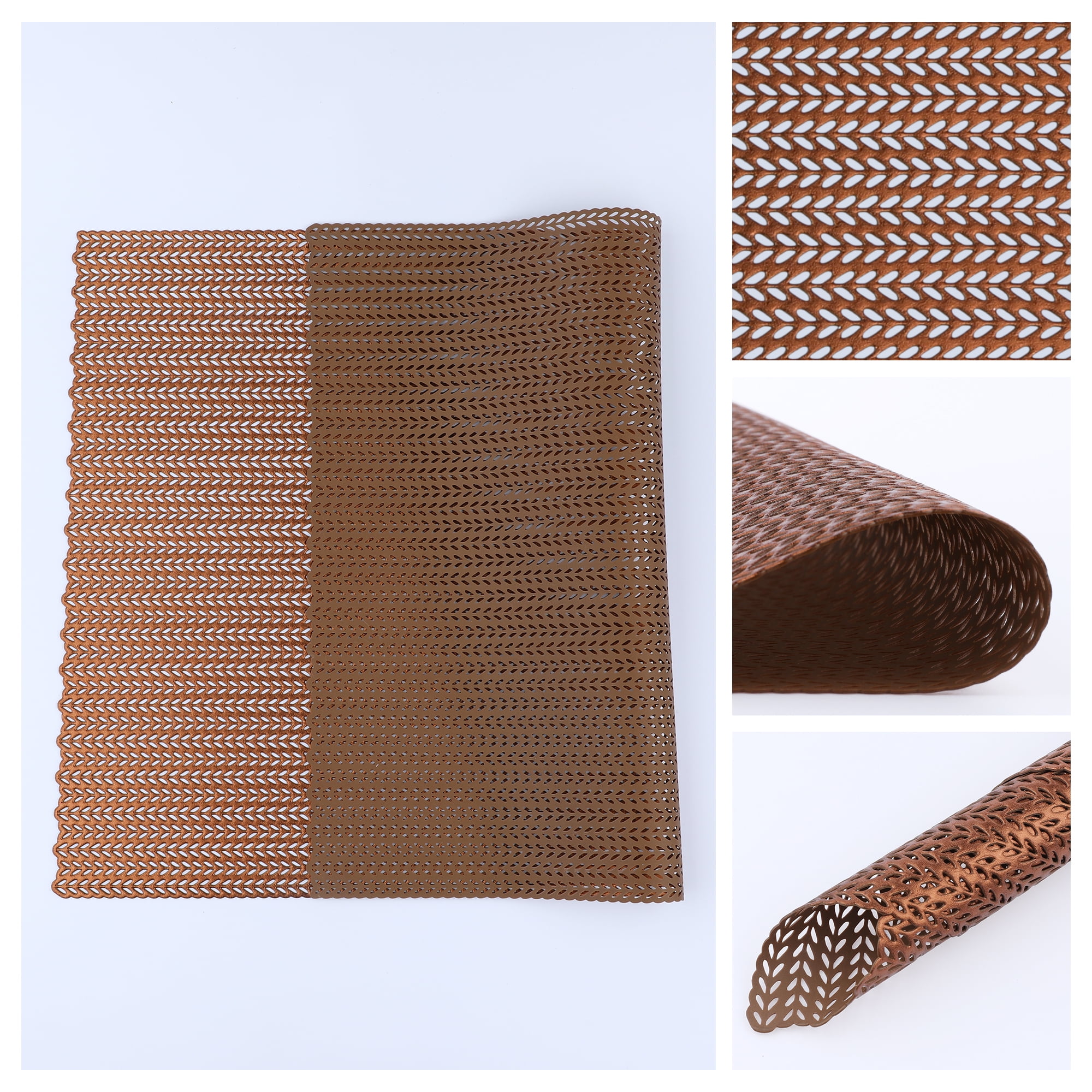 Unique Bargains Farmhouse Placemats Set of 8 for Dining Table Decor Brown 18x12in