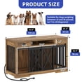 thumbnail image 3 of ModFusion 63" Vintage Brown TV Stand & Dual Dog Crate with Power Station – Fits 2 Dogs (15-30 lbs), Metal & Wood Design, 3 of 10