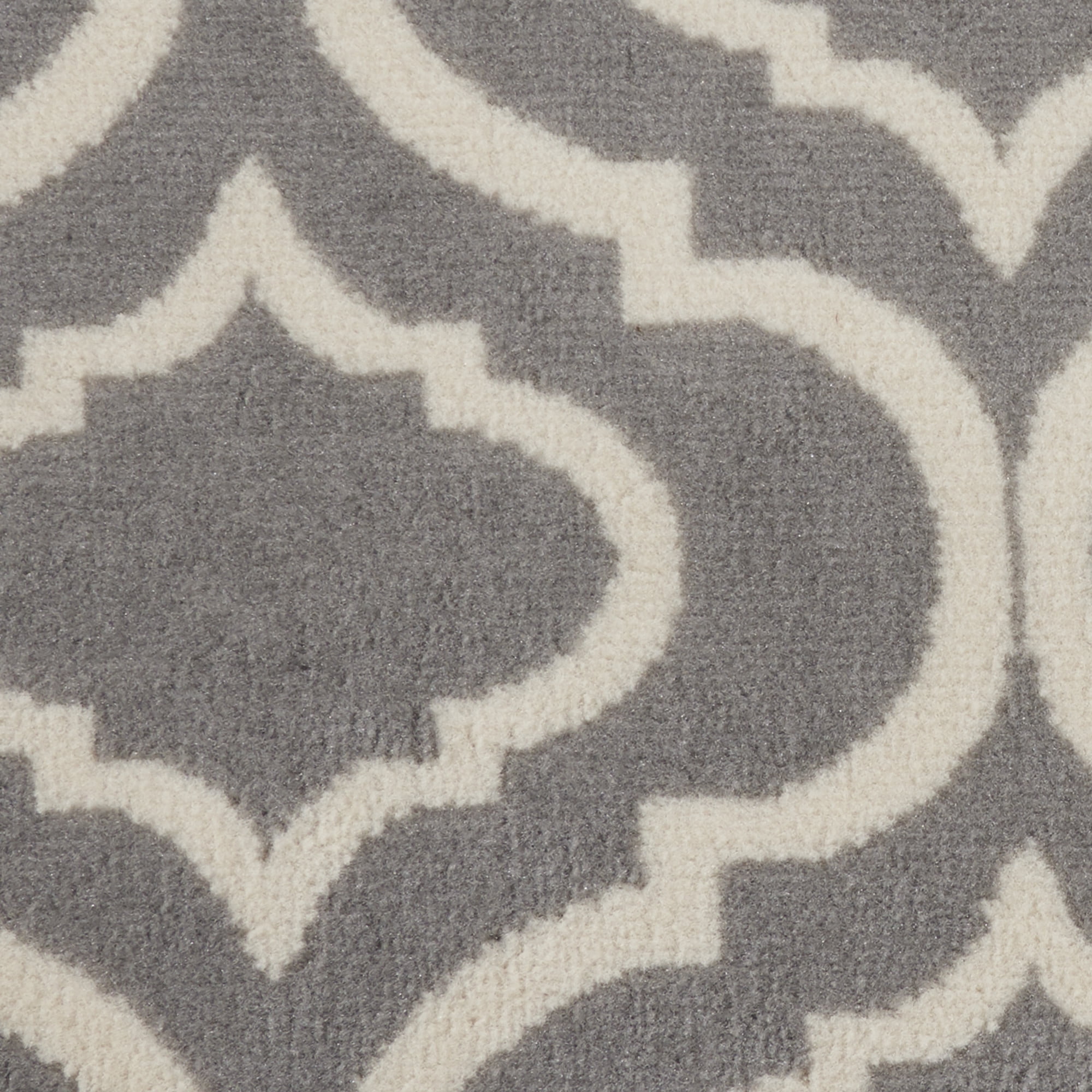 Nourison Bliss Transitional Moroccan Grey 5'3" x Round Area Rug, (5' Round)