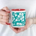 thumbnail image 5 of CafePress - Turquoise Hawaiian Hibiscus Mugs - 11 oz Ceramic Mug - Novelty Coffee Tea Cup, 5 of 6