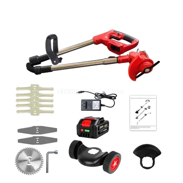 Handheld Electric Lawn Mower Foldable Trimmer Adjustable Garden Pruning Cutting Power Tools Lithium Battery 8 Accessory ,Easy to Use