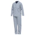 thumbnail image 2 of GÖTZBURG Pijama de Hombre - Ropa de Dormir, Pijama, Algodón, Cinta de Botones, a cuadros, largo Azul/Blanco S (Small), 2 of 4