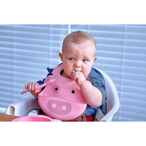 Silicone Baby Bibs for Baby & Toddler, Adjustable Size, BPA