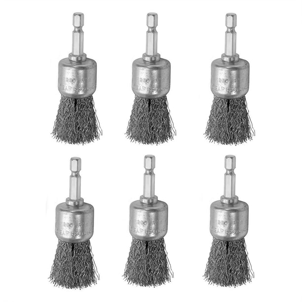 Juego de cepillos de alambre para taladro ROZZLOOM, 6 piezas, acero inoxidable