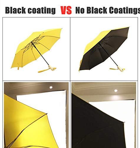 Cute Duck Head Wooden Handle Folding Umbrella for Sun and Rain Protection