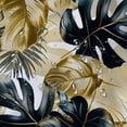 thumbnail image 5 of Orinice Tropical Leaves Shower Curtain Black Gold Boho Botanical Banana Golden Monstera Leaf Jungle Mid Century Modern Minimalist Abstract Polyester Fabric Curtains Bathroom Set Hooks  69x72, 5 of 7