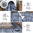 thumbnail image 6 of Washable Area Rug 8' x 10' Rugs, Ultra Thin Dining Room Rugs Bedroom Rug, Boho Distressed Farmhouse Accent Indoor Throw Rugs Floor Carpet for Living Room Bedroom, Blue, 6 of 6