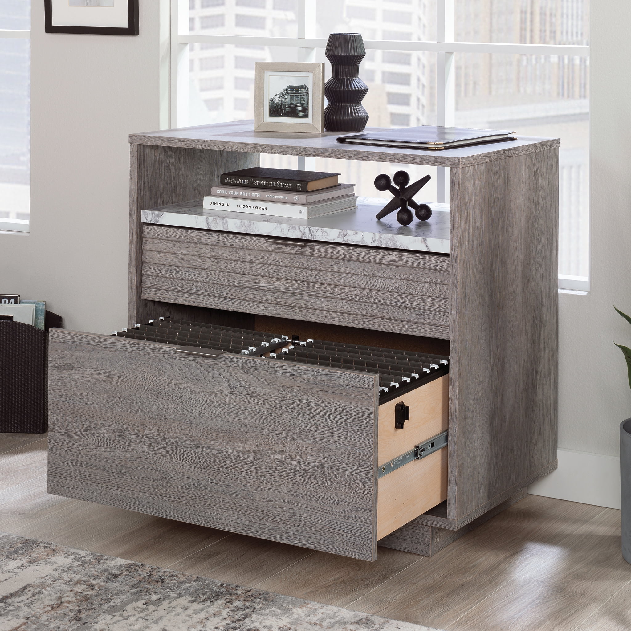 Sauder East Rock 2-Drawer Lateral File Cabinet, Ashen Oak Finish