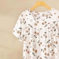 thumbnail image 4 of Chemise de Nuit pour Femmes, Manches Courtes à Col Rond Imprimé, Robe d'Allaitement, Rayonne Spandex Douce, Robe de Détente Longueur Genou, 4 of 5