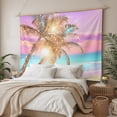 thumbnail image 3 of Coastal Tapestry for Bedroom Wall Hanging Tapestry, Ocean Palm Tree Summer Beach Purple Blue Ceiling Backdrop Tapestries Poster Blanket Wall Decor for Teens Room Living Room Dorm 39" x 59", 3 of 8