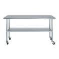 thumbnail image 2 of AmGood 18 in. x 72 in. Stainless Steel Table with Casters | Kitchen Prep Table On Wheels, 2 of 9