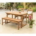 thumbnail image 3 of Walker Edison Transitional Boho 4 Piece Patio Outdoor Dining Set, Brown, 3 of 8