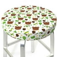 thumbnail image 3 of Fotbe Cute Bear Stool Covers Round,Waterproof Round Bar Stool Covers Bar Chair Covers Washable Stool Cushion Slipcover for 12-14 Inch Chair-, 3 of 7