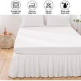 thumbnail image 5 of French Linen Bed Skirt with Pleated Frills 14-Inch Tailored Drop Natural Flax Cotton Blend Dust Ruffle Soft Cozy Farmhouse Bedding (14" Full, White), 5 of 6
