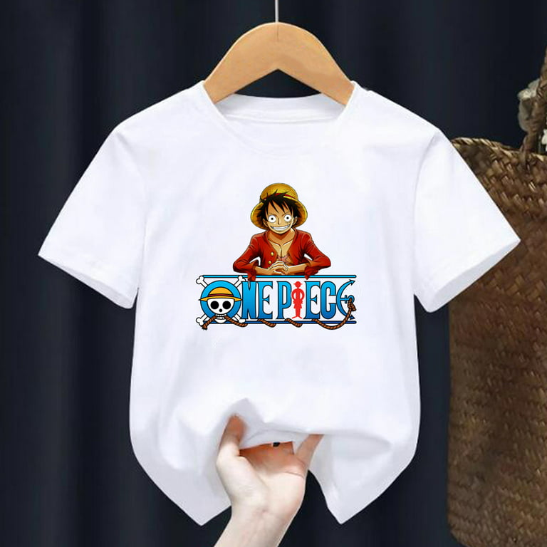 One Piece Print Humor Cotton T Shirts for Boys Novelty Anime Youth Kids T-Shirt Boy White Tops - Walmart.com