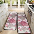 thumbnail image 4 of Kitchen Rugs Sets Of 2,Pioneer Flower Floral Print Pattern Anti Fatigue Kitchen Mat Rugs Non Slip Washable,Decorative Kitchen Floor Mats for Kitchen,Sink,Laundry,17"x47"+17"x47", 4 of 5