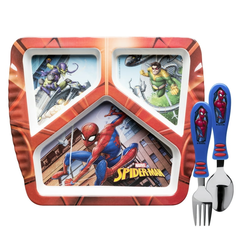 3pc Spiderman Lunch Box Set Childs School Sport Water Bottle Lunch