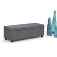 thumbnail image 4 of Simpli Home Castleford 48 inch Wide Contemporary Storage Ottoman in Slate Grey Linen-Look Fabric, 4 of 12