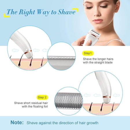 Electric Shaver for Women, Wet & Dry Use Electric Razors for Arm Legs ...