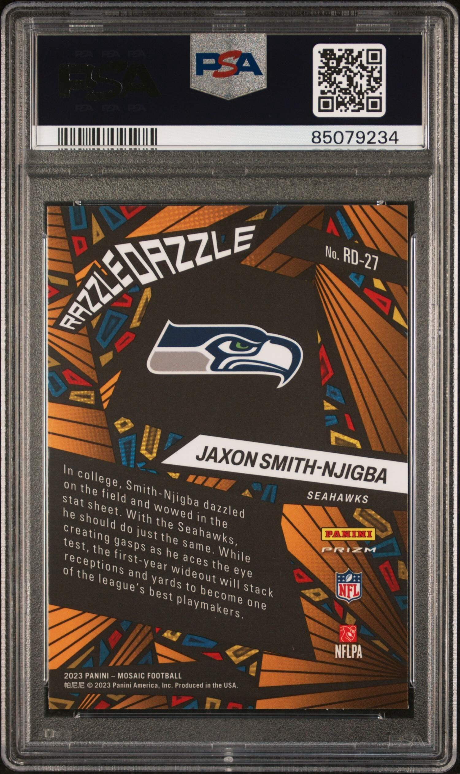 Graded 2023 Panini Mosaic Jaxon Smith-Njigba #RD27 Razzle Dazzle
