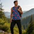 thumbnail image 4 of GrmtClth Tropical Tank Top For Men Tropical Fun Citrus Lobster Palm Graphic Loose Fit Holiday Beach Tank Tee Casual Outfit Paired With Soft Ocean Lines Yellow 3XL, 4 of 6
