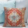 thumbnail image 6 of Boho Throw Pillow Covers 18x18 inch Set of 2 Monaco Rug Persian Carpet Double Sided Pattern Cotton Soft Pillow Case Cushion Cover Pillowcase for Couch Sofa Bed Decorative (Orange), 6 of 6