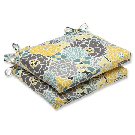 Set of 2 Yellow, Blue and Gray Flor Grande Decorative ...