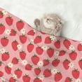 thumbnail image 2 of Yiaed Strawberry And Flowers Print Dog Blankets-Cat Blanket Washable for Couch Protection,Puppy Blanket, Soft Plush Reversible Throw Furniture Protector-Medium, 2 of 8