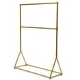 thumbnail image 3 of Freestanding Gold Garment Rack Retro Portable Clothes Display Stand 2 Tier, 3 of 12