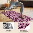 thumbnail image 4 of Pink and Black Of Leopard Print Hot Yoga Mat Towel Non Slip for Hot Yoga - Quick-Drying Yoga Mat Cover with 4 Corner Pockets with Travel Bag - Hot Yoga Towel Non Slip 74"x26", 4 of 6