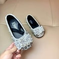 thumbnail image 4 of ATOGUTA Princess Shoes for Girls Silver Ballet Shoes Flower Girls Mary Jane Flats Sequined Pearl Crystal Dress Shoes for Party Wedding, 4 of 4