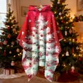 thumbnail image 2 of VINUSLI Hooded Cloak Women Trendy Fleece Asymmetric Hem Pullover Christmas Cape Hoodie Red,Free Size, 2 of 9