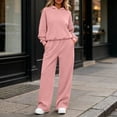 thumbnail image 6 of 2 Piece Lounge Sets for Women Long Sleeve Hoodies Wide Leg Sweatpants Pocket Wide Leg Pants Vacation Travel Matching Sets Women Clothing, 6 of 10