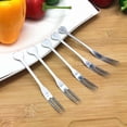 thumbnail image 4 of tredstone Stainless Steel Fruit Fork Handheld Dessert Pie Appetizer Table Serving Flatware Mini Wedding Tasting Dinnerware Silver 1Set, 4 of 6