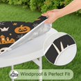 thumbnail image 5 of Happy Halloween Round Table Cloth with Elastic Edge Waterproof Spillproof Pumpkin Skull Bat Spider Table Covers Table Cover for Halloween Background Indoor and Outdoor Birthday (52in), 5 of 7