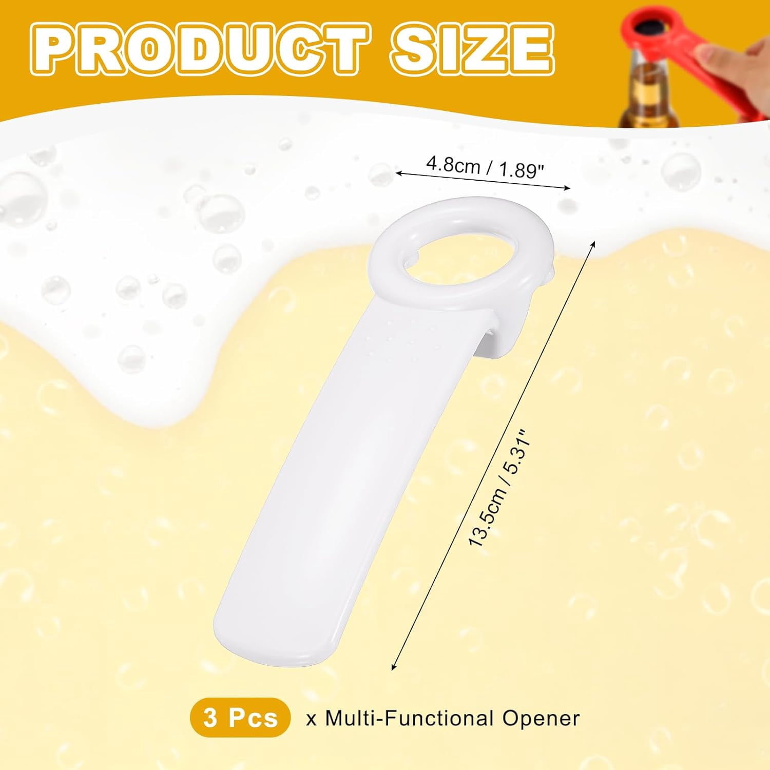 FRKSMD-3 Pcs Jar Key Lid Opener, Plastic Jar Lid Opener Easy Grip Multifunctional Durable Can Open Tool for Elderly Seniors Women Weak Hands Easy-use by Anyone, White