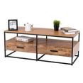 thumbnail image 3 of Gymax 47'' 2-Tier Table Basse Table de Bureau en Métal Étagère de Rangement W/2 Tiroir, 3 of 10