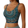 thumbnail image 2 of Fotbe Mandala Pattern Womens' Sports Bra Longline Wirefree Padded with Medium Support Sports Moisture-Wicking Workou Vest,Tank Top-XX-Large, 2 of 7