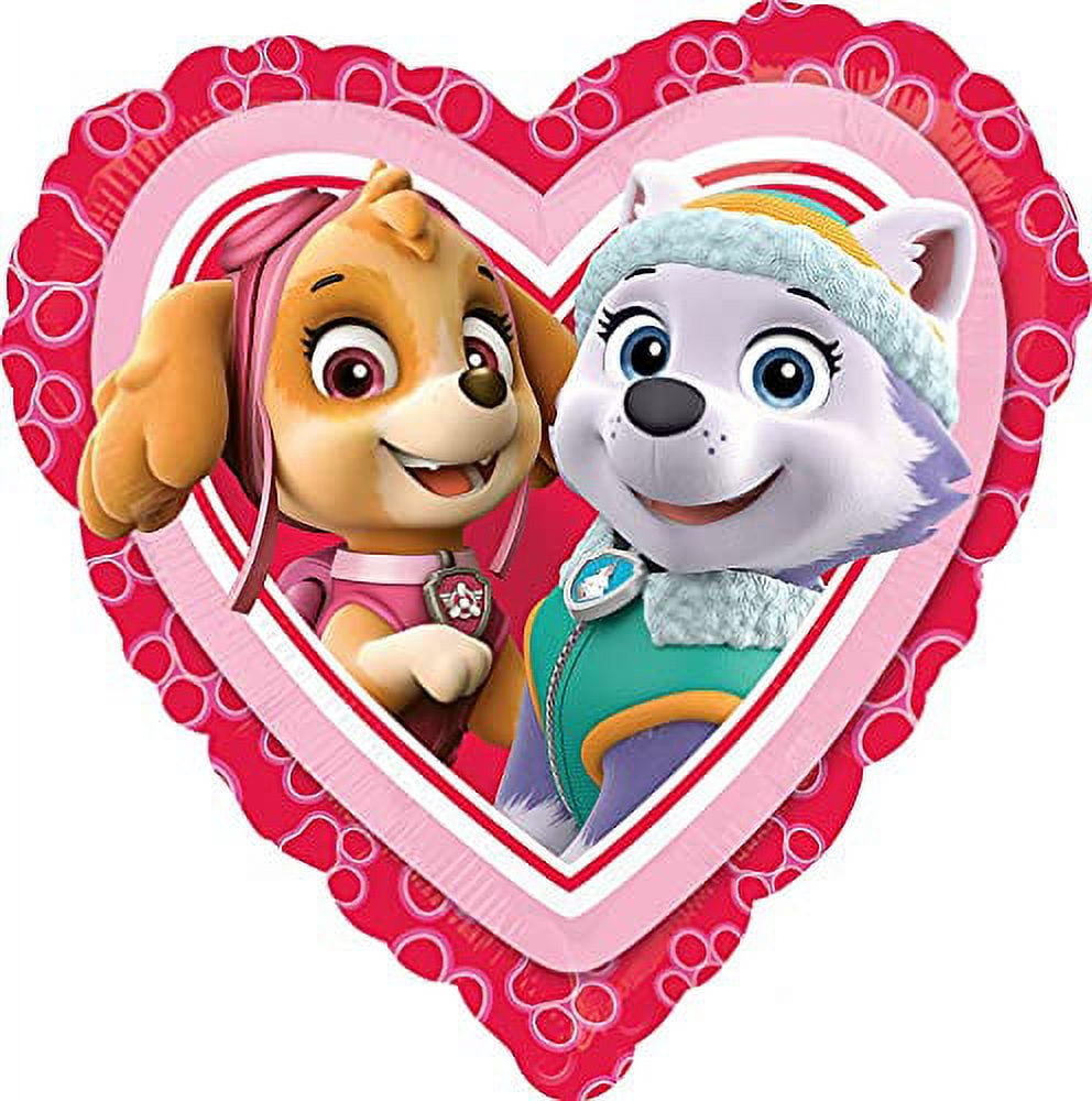 Paw Patrol Party Supplies Skye and Everest Pups 2nd Birthday Balloon Bouquet Decorations Pink Number 2