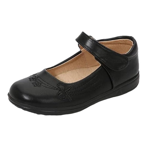 YunPes Girls Mary Jane Shoes School Uniform Flats Dress Shoes Hook & Loop Soft Comfortable Insole Princess Shoes Toddler/Little Kid/Big Kid