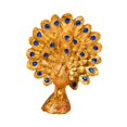 thumbnail image 4 of Estatua de pavo real coleccionable, figura creativa de animal realista para jardín o boda. Cola extendida dorada, 4 of 9