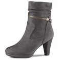 thumbnail image 1 of Botas Tobillo Cremallera Tacón Alto Media Pierna Gris 23cm, 1 of 7