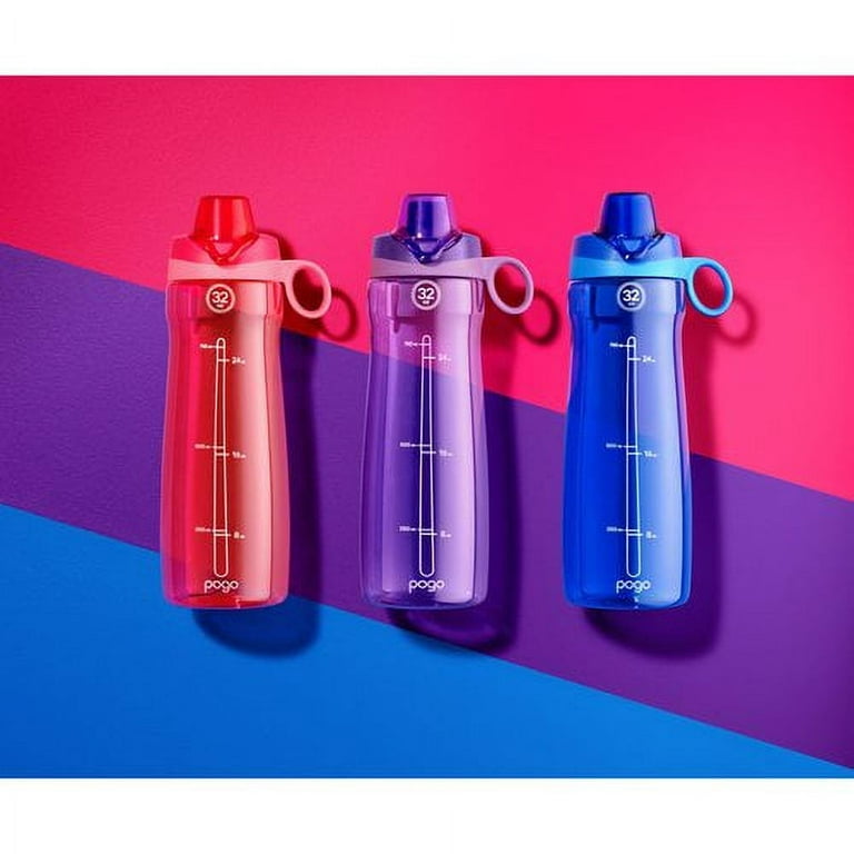 Pogo BPA-Free Plastic Water Bottle with Chug Lid 40 oz, Blue