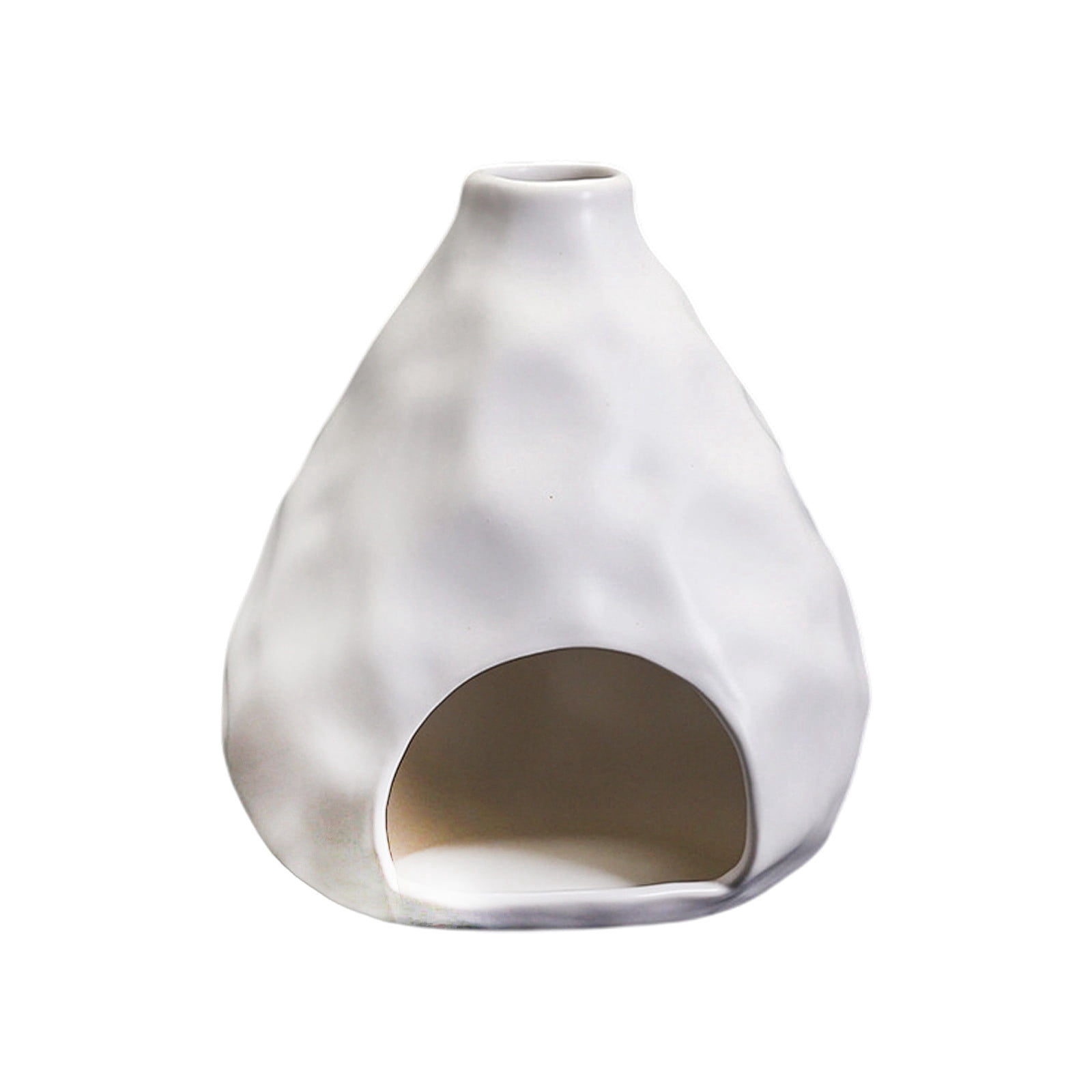 Handmade Palo Santo Burner Ceramic Incense Holder Mini Fireplace Smudge Bowl for Cones Meditation Yoga Zen Decor Aromatic Therapy Ash Tray for Home