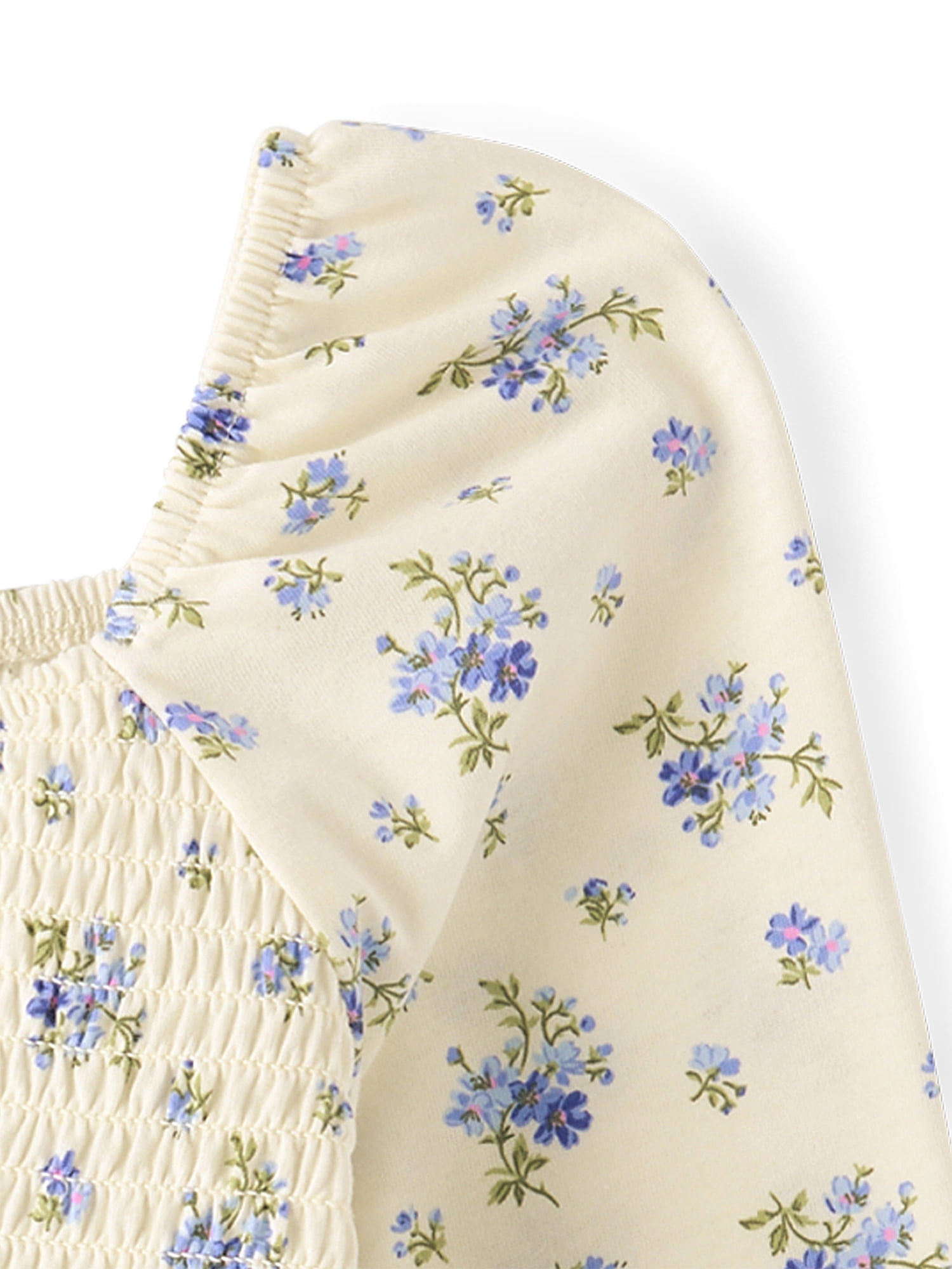 The Children's Place Girls Long Sleeve Floral Smocked Peplum Top, Sizes XS-XXL