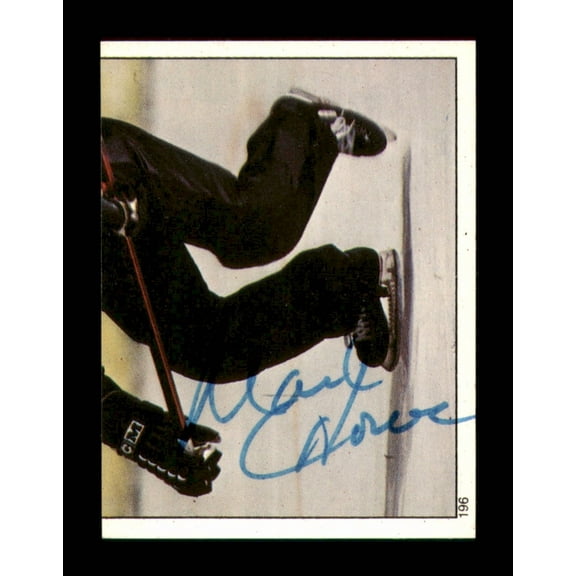 Mark Howe Autographed 1983-84 Topps Stickers Card #196 Philadelphia Flyers SKU #251548