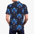 thumbnail image 6 of Salouo cool blue flower Skull for Men's Short Sleeve Polo Shirts,Polo Shirts for Men Performance Short Sleeve Golf Shirt Athletic Casual Collared T-Shirt-Large, 6 of 8